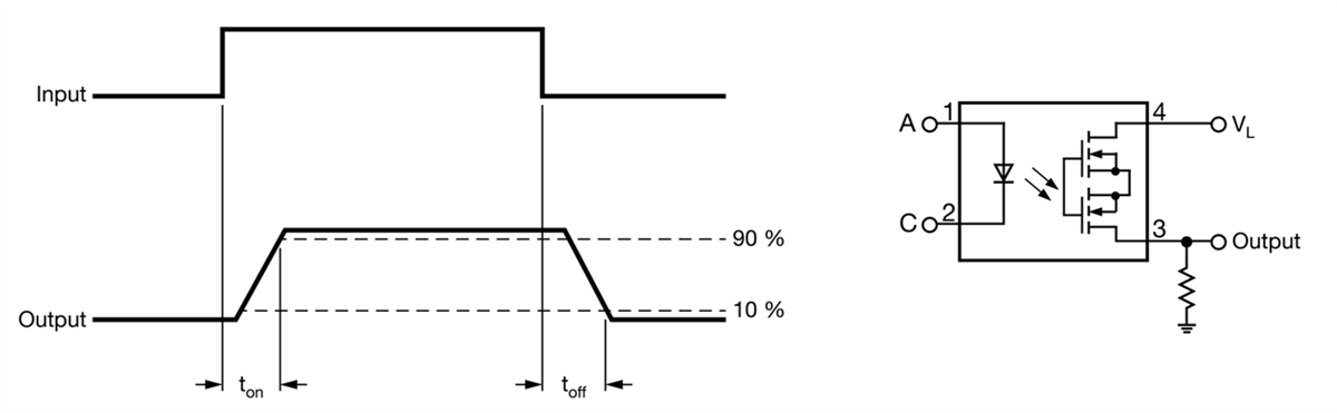 Schematic - Vishay Semiconductors VOR1060M4 1 Form A Solid-State Relay